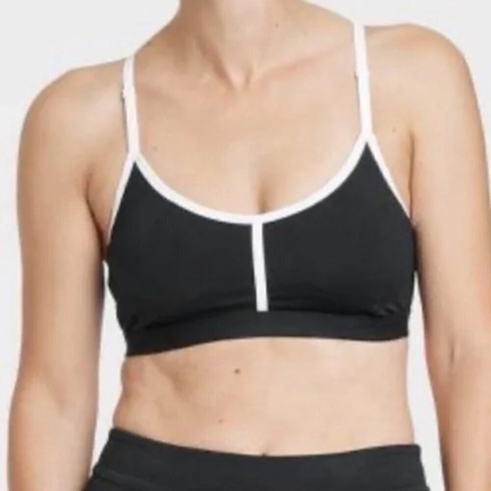 NWT All in Motion Women's Light Support Simplicity Striped Sports Bra